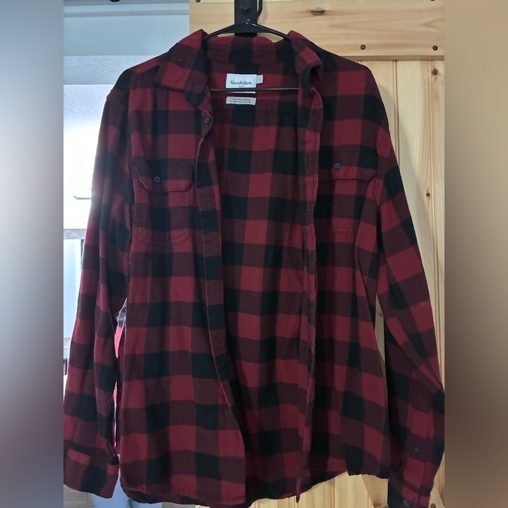 Goodfellow & Co Red and Black Checkered Shirt
